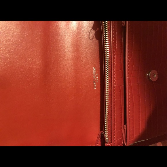 Saint Laurent Sunset Croc Embossed Bag - Picture 5 of 6